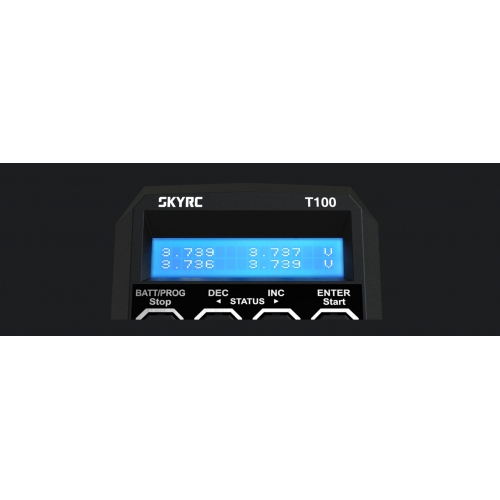 SKYRC T100 DUAL Balance Charger Discharger for LiPo/LiIon/LiFe/LiHV Battery 2-4S 2x50W 5A